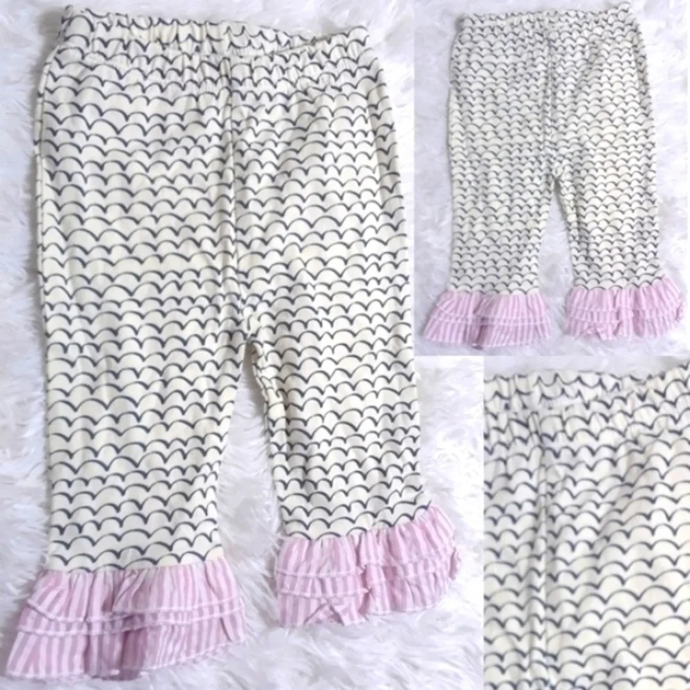 Mermaid Scales, Ruffle Bottom Leggings-Size 3-6Mos